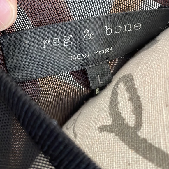 NWOT Rag & Bone black textured knit sleeveless top with mesh back on top half. L - Picture 6 of 13